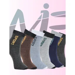 MJE 6-Pcs Patterned Anti-Bacterial Cotton Ankle Length Socks-picture-12