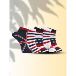 MJE Men Pack Of 5 Patterned Ankle-Length Socks-picture-11