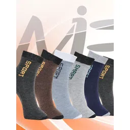 MJE Pack Of 6 Patterned Cotton Ankle Length Socks-picture-47