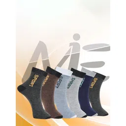 MJE Pack Of 6 Patterned Cotton Ankle Length Socks-picture-31
