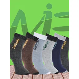 MJE Pack Of 6 Patterned Cotton Ankle Length Socks-picture-16
