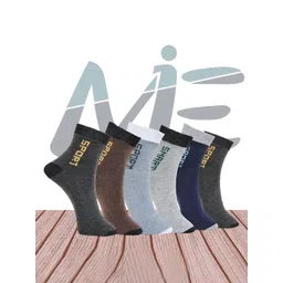 MJE Pack Of 6 Patterned Cotton Ankle Length Socks-picture-34