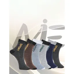 MJE Pack Of 6 Patterned Cotton Ankle Length Socks-picture-10