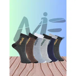 MJE Pack Of 6 Patterned Cotton Ankle Length Socks-picture-36