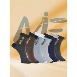 MJE Pack Of 6 Patterned Cotton Ankle Length Socks-picture-26
