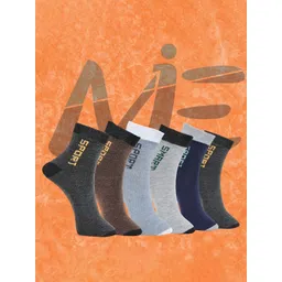 MJE Pack Of 6 Patterned Cotton Ankle Length Socks-picture-27