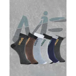 MJE Pack Of 6 Patterned Cotton Ankle Length Socks-picture-30