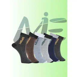 MJE Pack Of 6 Patterned Cotton Ankle Length Socks-picture-31
