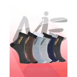 MJE Pack Of 6 Patterned Cotton Ankle Length Socks-picture-33