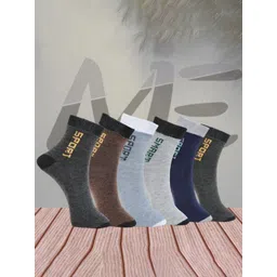 MJE Pack Of 6 Patterned Cotton Ankle Length Socks-picture-37