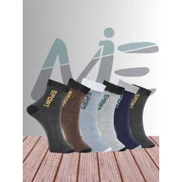 MJE Pack Of 6 Patterned Cotton Ankle Length Socks-picture-41