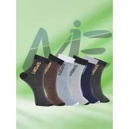 MJE Pack Of 6 Patterned Cotton Ankle Length Socks-picture-28
