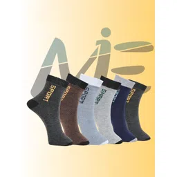 MJE Pack Of 6 Patterned Cotton Ankle Length Socks-picture-37