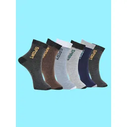 MJE Pack Of 6 Patterned Cotton Ankle Length Socks-picture-26