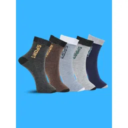 MJE Unisex Pack Of 5 Printed Anti-Odour Ankle-Length Socks-picture-14