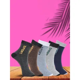 MJE Unisex Pack Of 5 Printed Anti-Odour Ankle-Length Socks-picture-14
