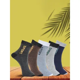 MJE Unisex Pack Of 5 Printed Anti-Odour Ankle-Length Socks-picture-38