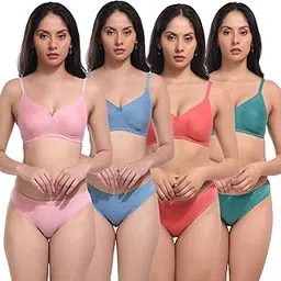 mk stylish Non Padded Bra Panty Set Women Everyday Lingerie Set| Push up Bra Panty Set|Panty Bra Set-picture-47