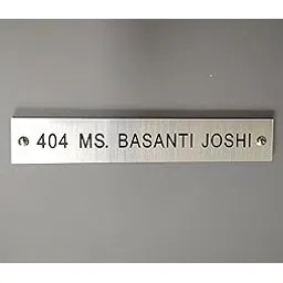 Mkart Name Plate 12"x2" Inch Acrylic Personalized Nameplate Designation Sign Board for Office Advertising Outdoor Home Entrance Silver Brush Finish with Engraved Customized Letters Name Plate(Silver)-picture-11