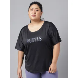MKH Plus Size Typography Printed Dri-FIT Relaxed Fit Drop-Shoulder Sleeves Gym T-shirt-picture-28