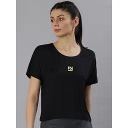 MKH Women Black Typography Dri-FIT T-shirt-picture-28