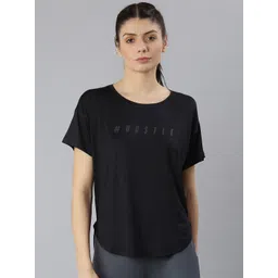 MKH Women Black Typography Printed Dri-FIT Sports T-shirt-picture-42
