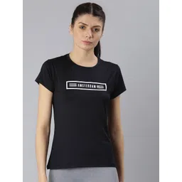 MKH Women Black Typography Printed Round Neck Dri-FIT T-shirt-picture-21
