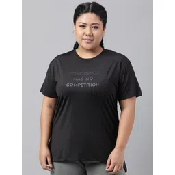 MKH Women Plus Size Typography Printed Dri-FIT Relaxed Fit T-shirt-picture-14