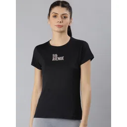 MKH Women's Black Typography Printed Monochrome Dri-FIT T-shirt-picture-29