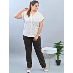 Mlada Women Original Straight Fit Low-RiseCotton Trousers-picture-37