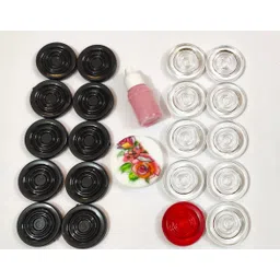 mlmfg Crystal Carrom Coins Set – Transparent Shine & Smooth Gameplay (24 Pieces) Carrom Pawns-picture-43