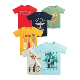 MM Impex Kids Pack of 6 Graphic Printed Round Neck Cotton T-shirts-picture-39