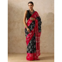 Moara Ethnic Motifs Printed Pure Cotton Bagru Saree-picture-21