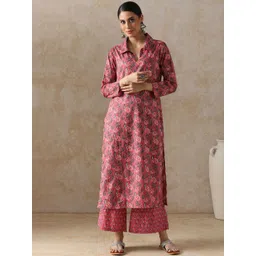Moara Women Floral Printed Pure Cotton Kurta With Palazzo-picture-34