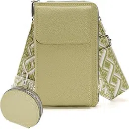 moca Womens Small Crossbody Bag for Mobile Cell Phone Holder Pocket Purse Wallet with Sling Adjustable Strap Shoulder Belt with Card Slots and Mini Coin Purse (Green)-picture-41