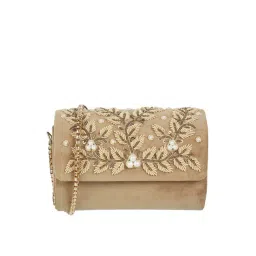 Mochi Beige Synthetic Embellished Envelope Clutch-picture-41