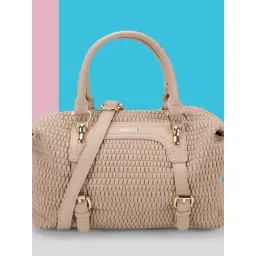Mochi Beige Textured Medium Duffle Bag-picture-29