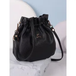 Mochi Black Solid Medium Sling Handbag-picture-14