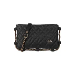 Mochi Black Stylish Spacious Quilted Medium Cross Body Bag-picture-45