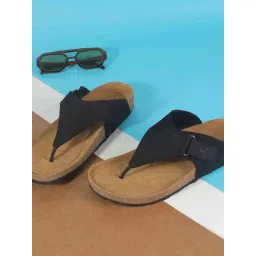 Mochi Black T-Strap Sandals-picture-31