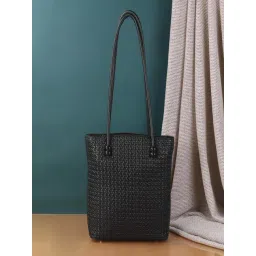 Mochi Black Textured Medium Shoulder Bag-picture-25