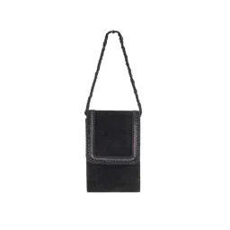 Mochi Black Textured Mobile Pouch-picture-38