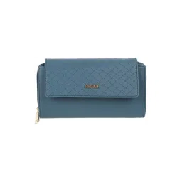 Mochi Blue Textured Bi-Fold Wallet for Women-picture-41