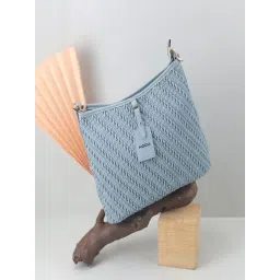 Mochi Blue Textured Medium Cross Body Bag-picture-30
