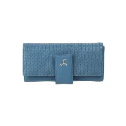 Mochi Blue Textured Small Bi-Fold Wallet for Women-picture-42