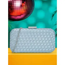 Mochi Blue Woven Small Clutch-picture-44