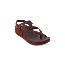 Mochi Brown Suede Comfort Sandals-picture-34