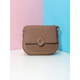 Mochi Brown Textured Medium Cross Body Bag-picture-36