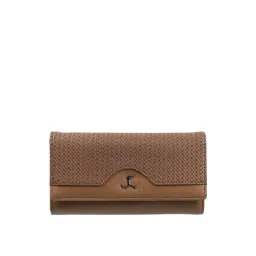 Mochi Brown Textured Wallet for Women-image-4