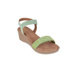 Mochi Embellished Open Toe Wedges With Backstrap-picture-29